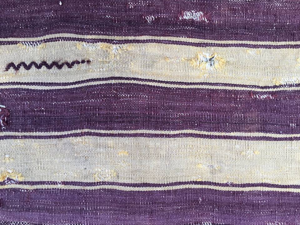 Purple on an antique Anatolan kilim obtained from Madder rootcontaining alizarine and purpurine colorants