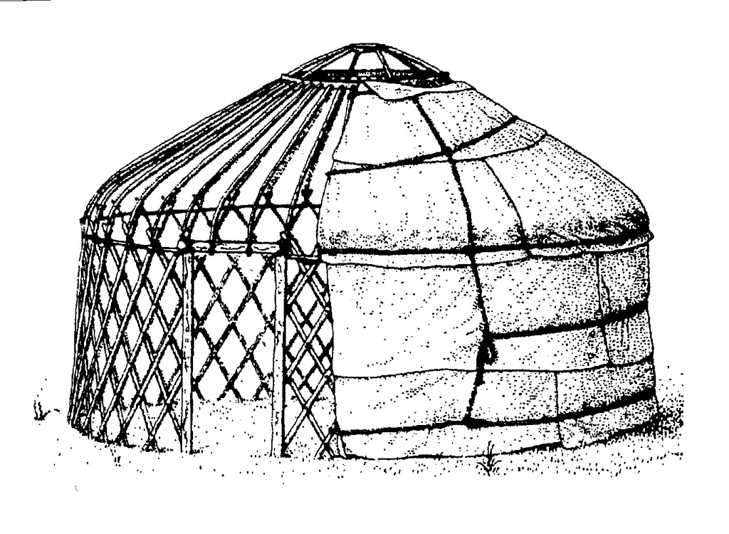 A typical model of Anatolian Turkmen round felt tent very similar to Centeal Asian tents