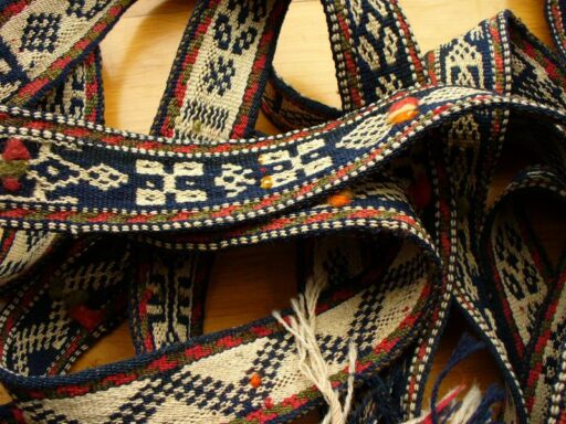 A nomadic animal packing band with warp faced weaving