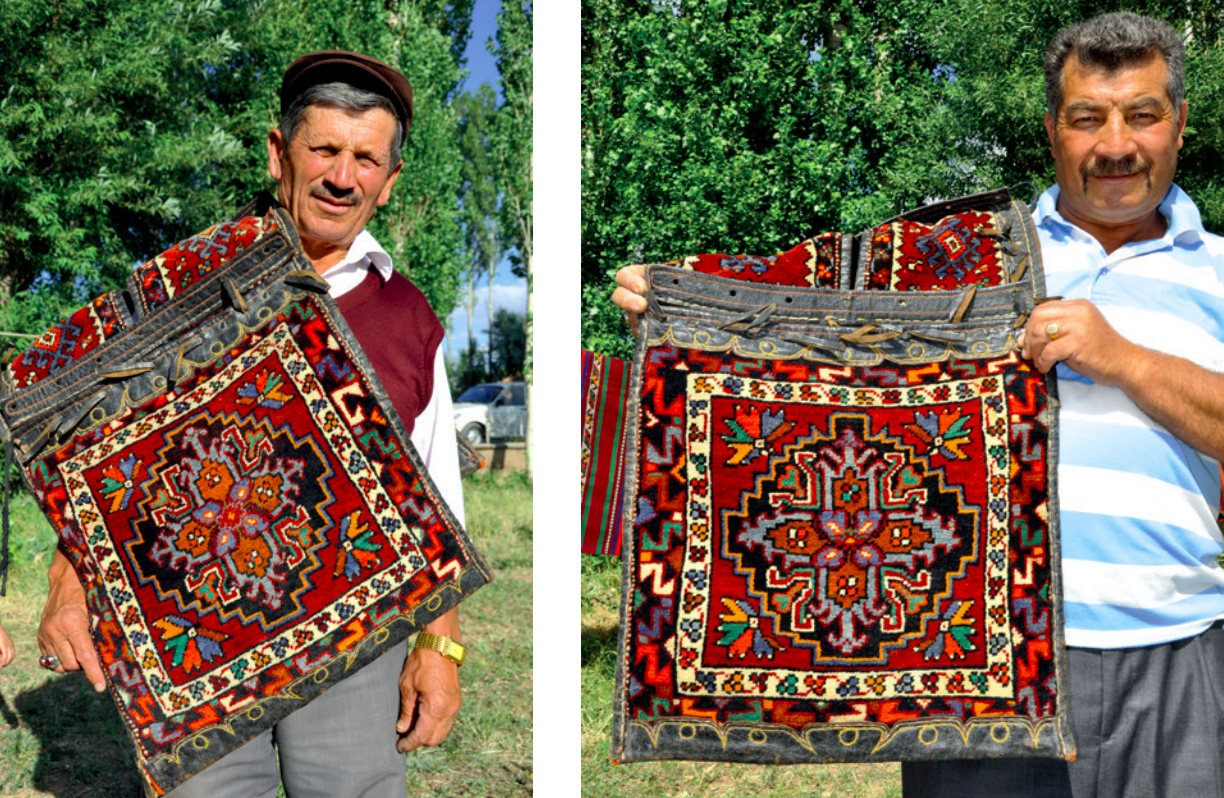 The usage of heybe on the shoulder as a carrying bag, Sivas, East-Central Turkey, 2010s