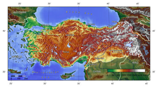 Turkey's altitude map