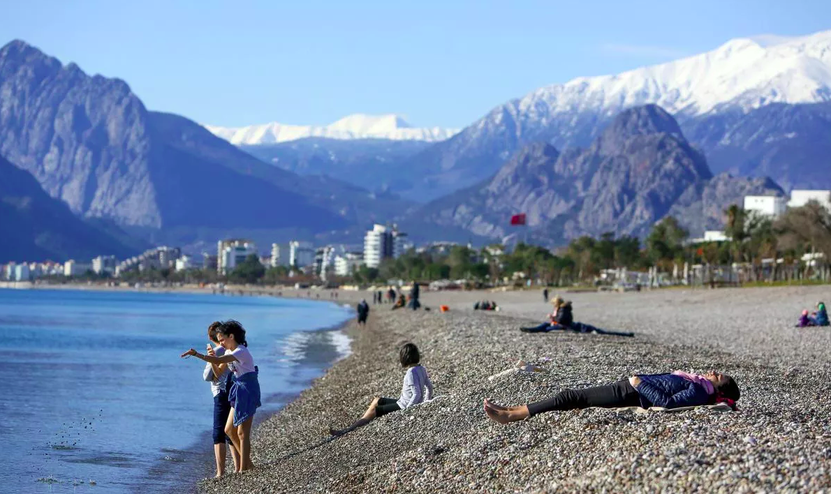 Western Taurus Mountains directly rasing up from the Mediterranean sea