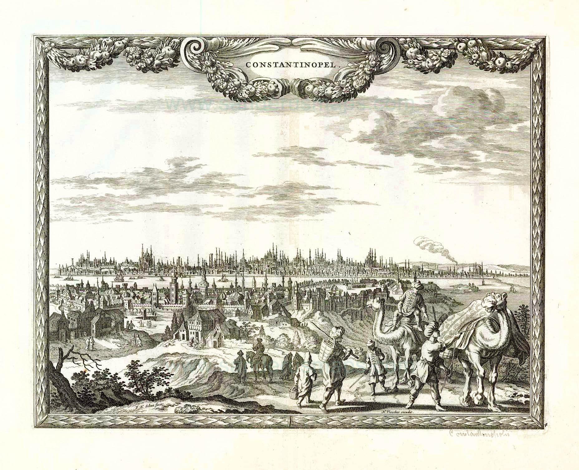 A European Gravure of 17th Century depicting Istanbul