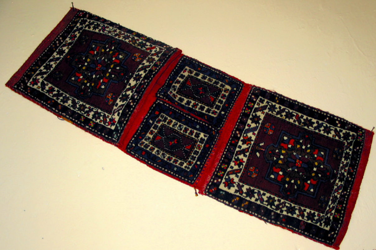 A heybe in an full opened posiition, Sivas, East-Cental Turkey, 1970s 