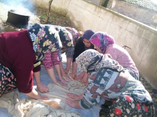 Şayak fabric being felted by the help of friction and hot water. Balıkesir, Western Turkey, 2016