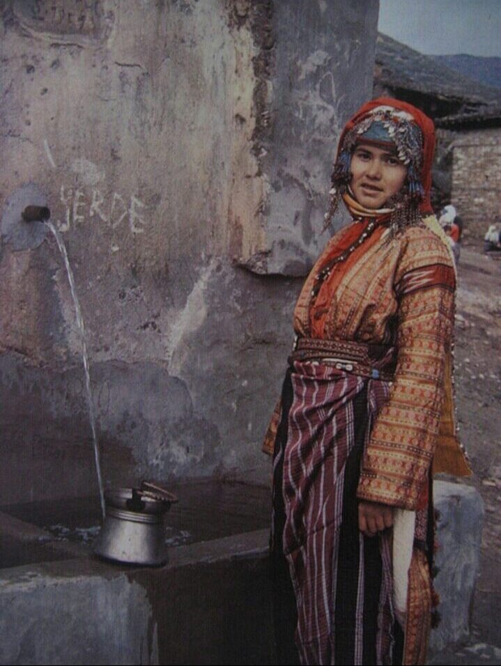 An Anatolian Turkmen woman with her traditional costume. Western Turkey